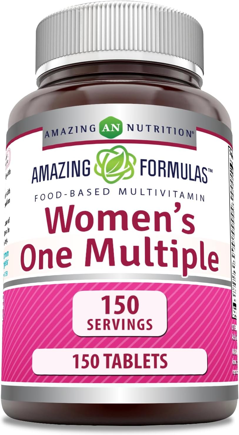 Amazing Formulas Multivitamin Food Based Tablets | Perfect Blend Of Vitamins, Minerals, 25 Million Cfu Probiotics (Women'S One Multiple, 150 Count)