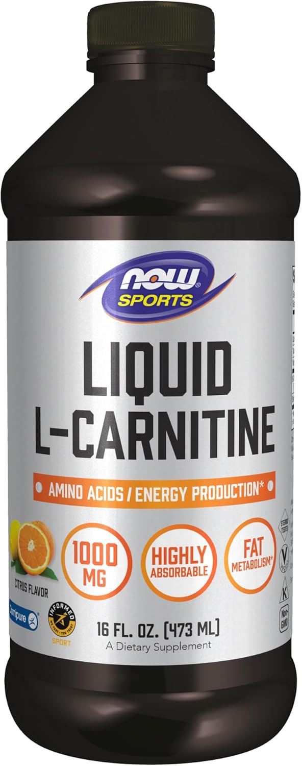 Now Sports Nutrition, L-Carnitine Liquid 1000 Mg, Highly Absorbable, Citrus, 16-Ounce