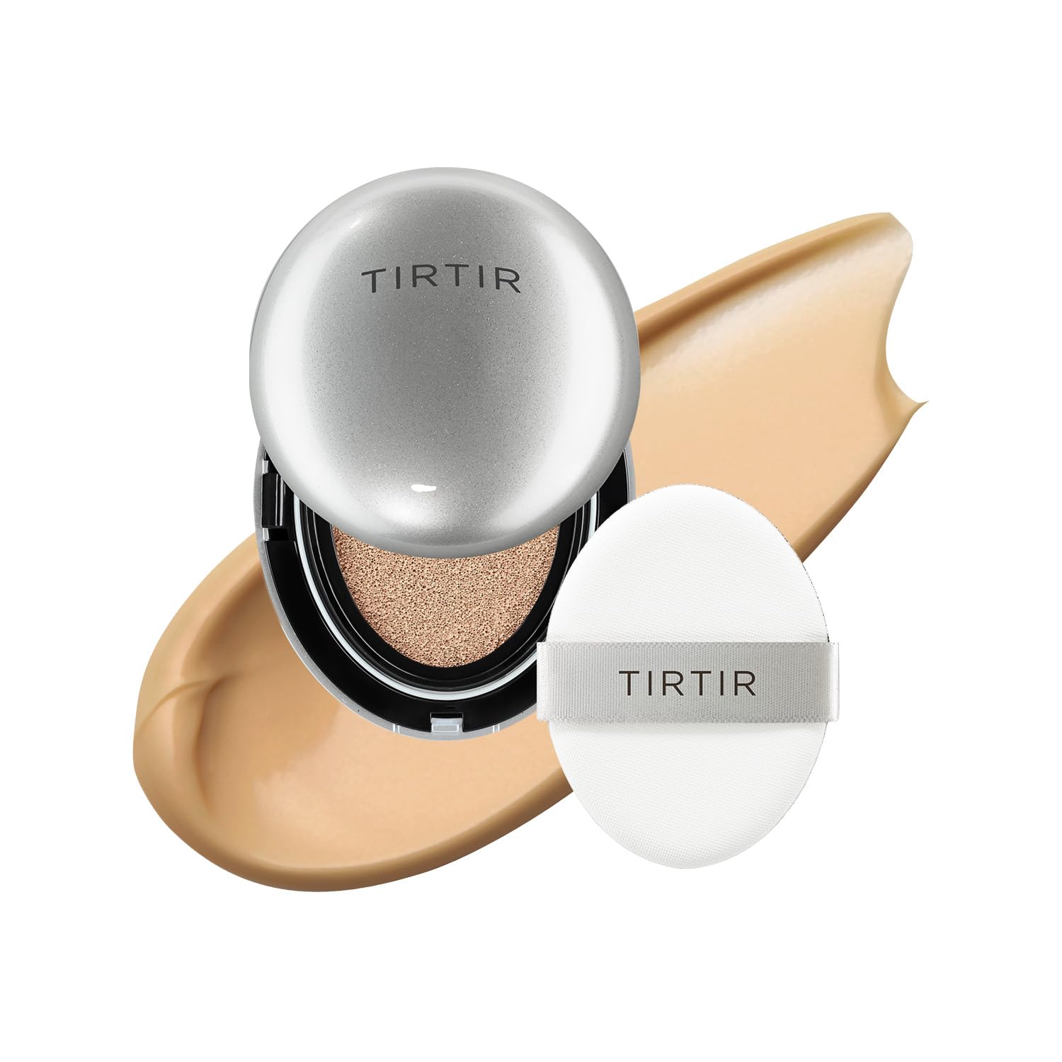 *Mini Size* Tirtir Aura Glow Silver Cushion | Korean Cushion Foundation, (#29N Natural Beige, 0.15 Fl Oz)