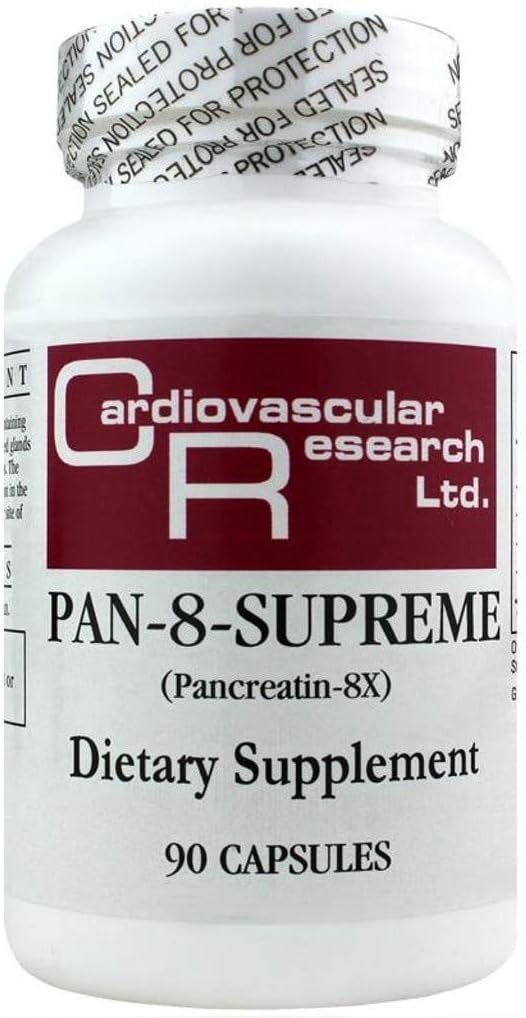 Cardiovascular Research Pan-8-Supreme Pancreatin, White, 90 Count : Health & Household