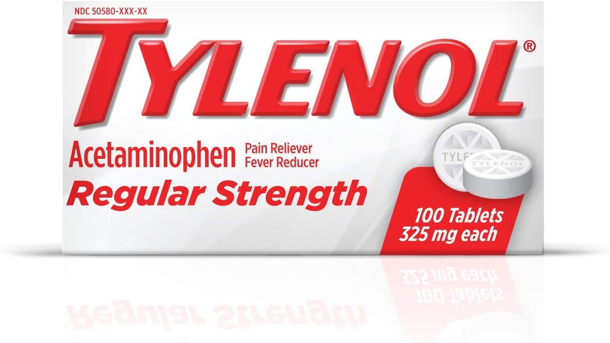 Tylenol Regular Strength Tablets, 100 Count (Pack Of 2)