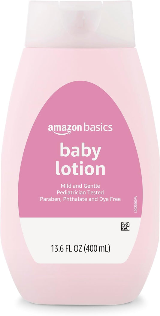 Amazon Basics Baby Lotion, Mild & Gentle, Lightly Scented, 13.6 Fl Oz (Pack Of 4) (Previously Solimo)