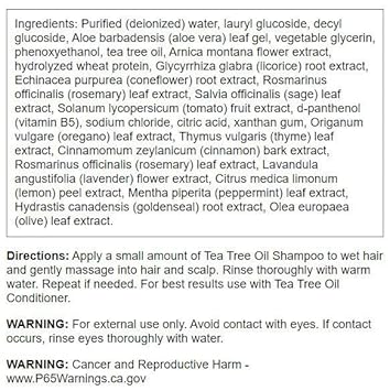 Swanson Tea Tree Oil Shampoo 16 Fl Ounce (1 Pt) (473 Ml) Liquid (3 Pack)