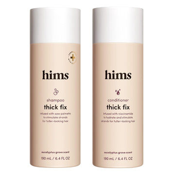 Hims Thick Fix Shampoo And Conditioner Set For Men- Thickening, Moisturizing, Reduces Shedding- Color Safe Hair Loss Shampoo And Conditioner- 2 Pack, 6.4Oz