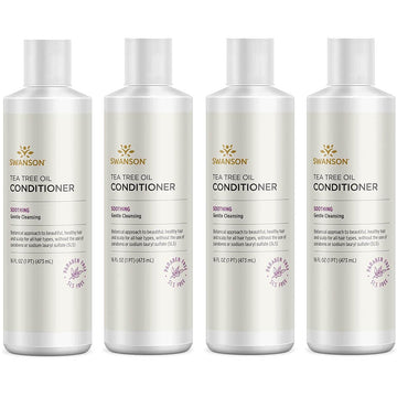 Swanson Tea Tree Oil Conditioner 16 Fl Ounce (1 Pt) (473 Ml) Liquid (4 Pack)