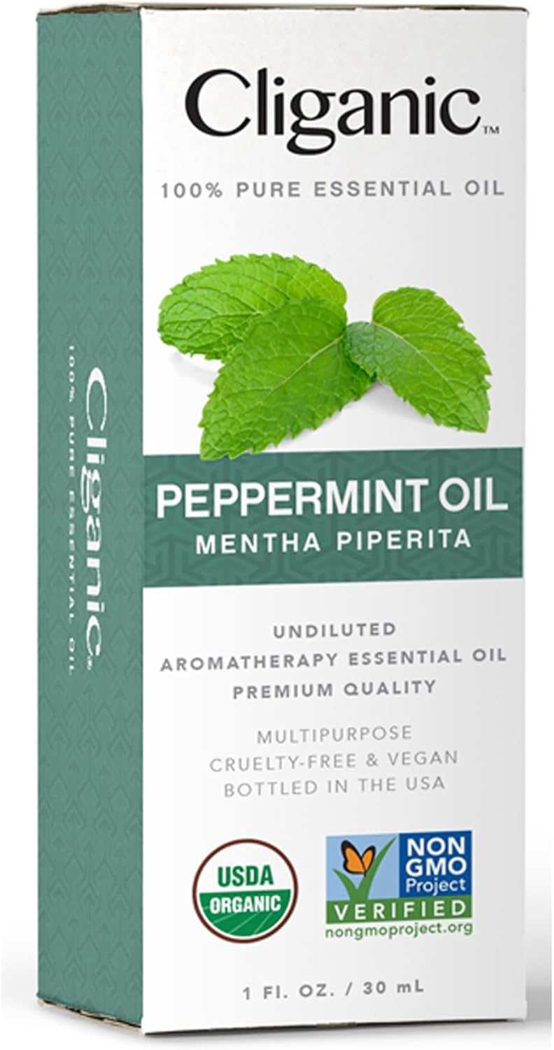 Cliganic Organic Peppermint Essential Oil, 1oz - 100% Pure Natural Undiluted, for Aromatherapy | Non-GMO Verified : Health & Household