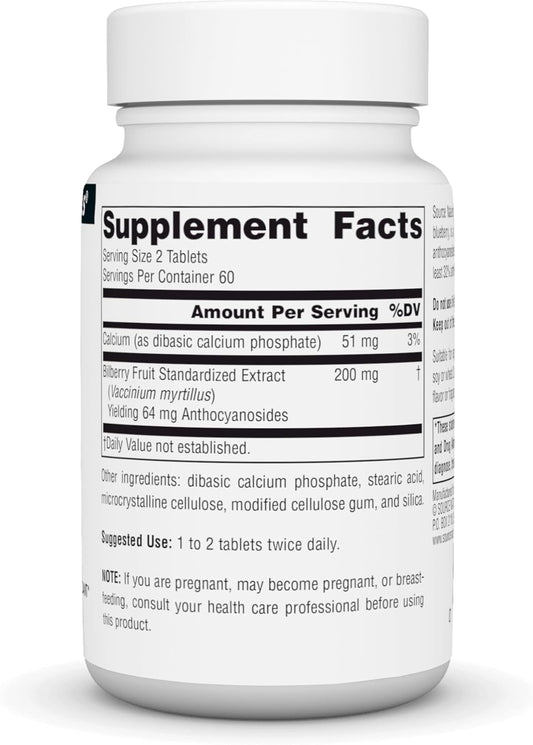 Source Naturals Bilberry Extract Standardized Botanical Antioxidant - 100 Mg, 120 Tablets