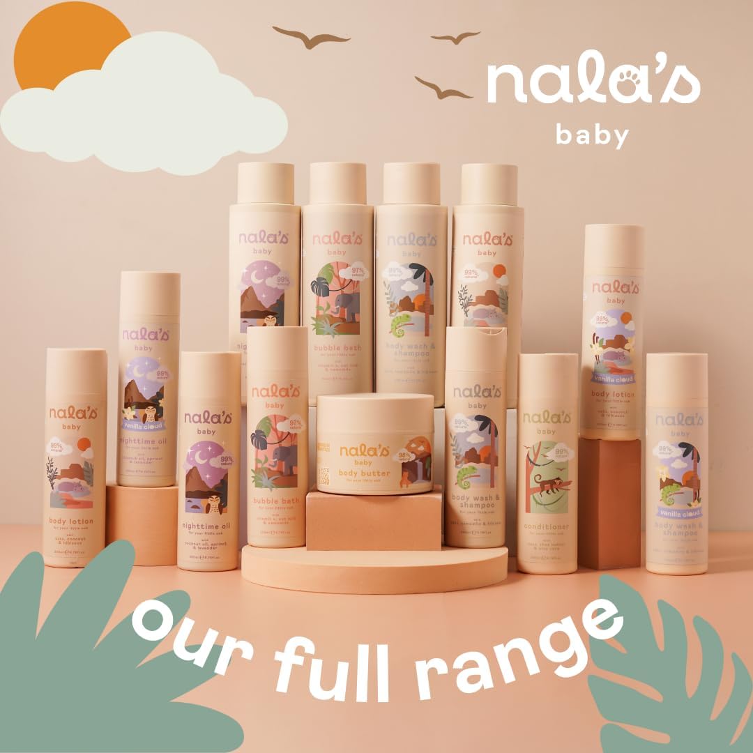 Nala's Baby Body Lotion | Award-winning | 99% Natural | Dermatologically-tested and Paediatrician-approved | Nourishing Blend of Soothing Oat and Coconut Oil | Vegan | 400ml | Nalas Baby : Amazon.co.uk: Baby Products