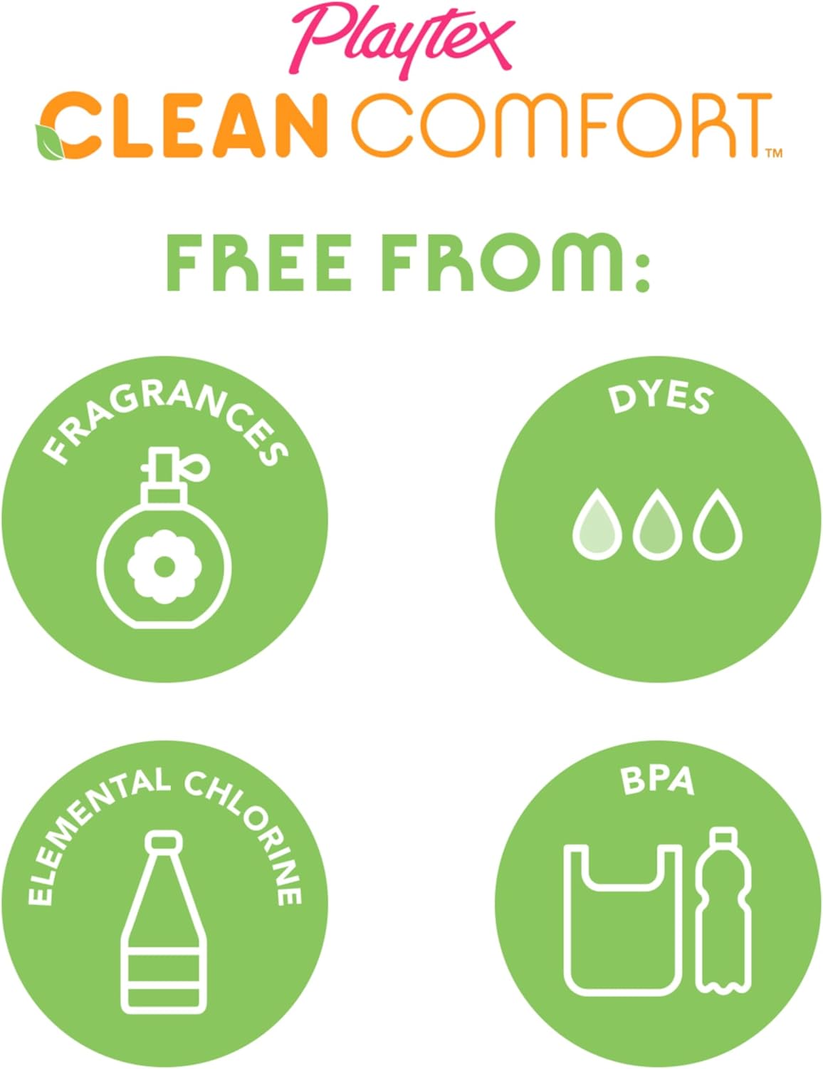 Playtex Clean Comfort Organic Cotton Tampons, Regular Absorbency, Fragrance-Free, Organic Cotton - 30Ct