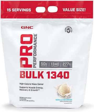 Gnc Pro Performance Bulk 1340 - Vanilla Ice Cream, 15 Servings, Supports Muscle Energy, Recovery And Growth