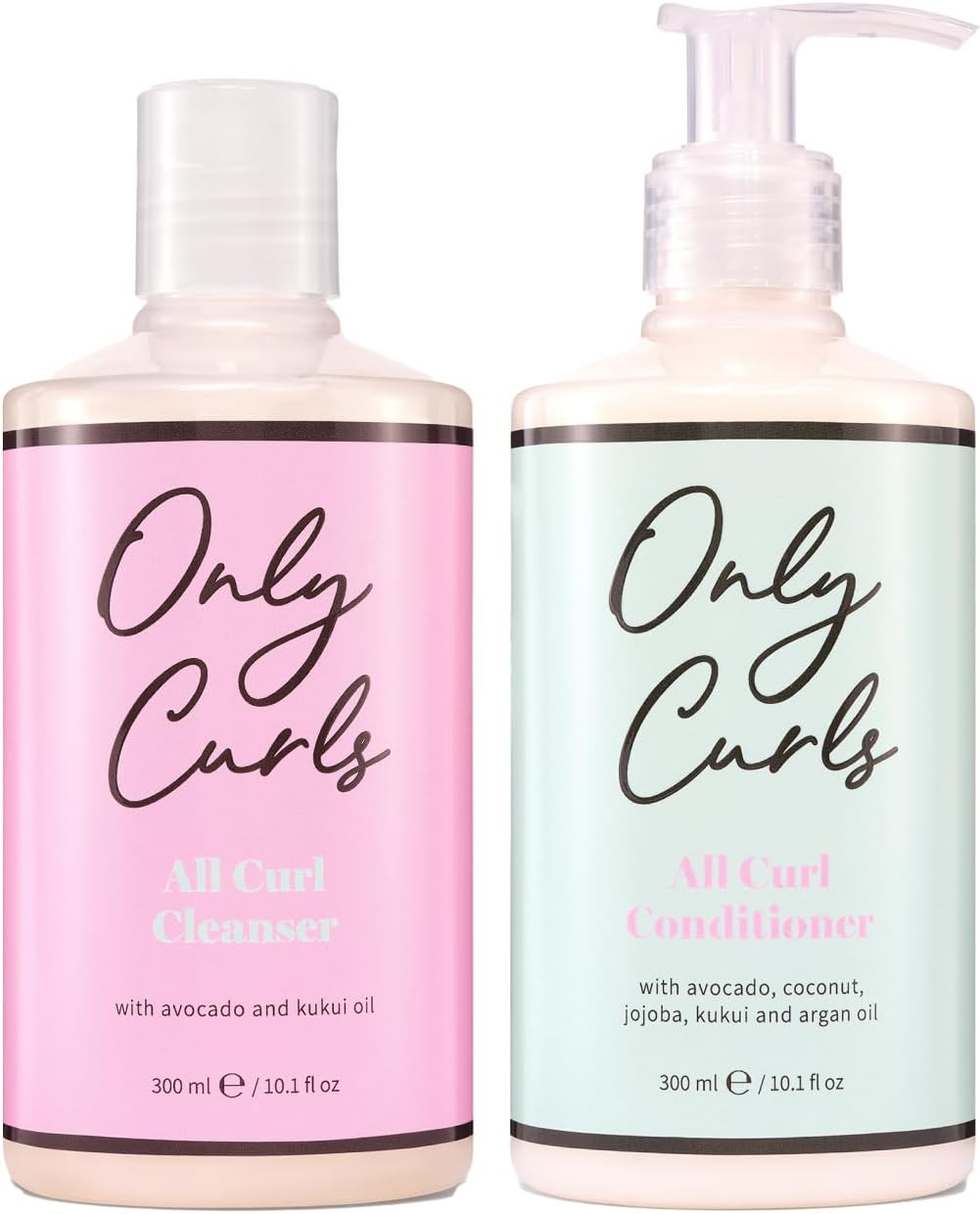 Only Curls Cleansing Bundle, 300Ml X2, Curly Hair Shampoo And Conditioner, Sulphate-Free, Nourishing, Gentle & Detangling, Hydrated & Frizz-Free, Vegan & Cruelty Free, For All Curly Hair Types