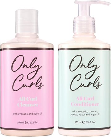 Only Curls Cleansing Bundle, 300Ml X2, Curly Hair Shampoo And Conditioner, Sulphate-Free, Nourishing, Gentle & Detangling, Hydrated & Frizz-Free, Vegan & Cruelty Free, For All Curly Hair Types