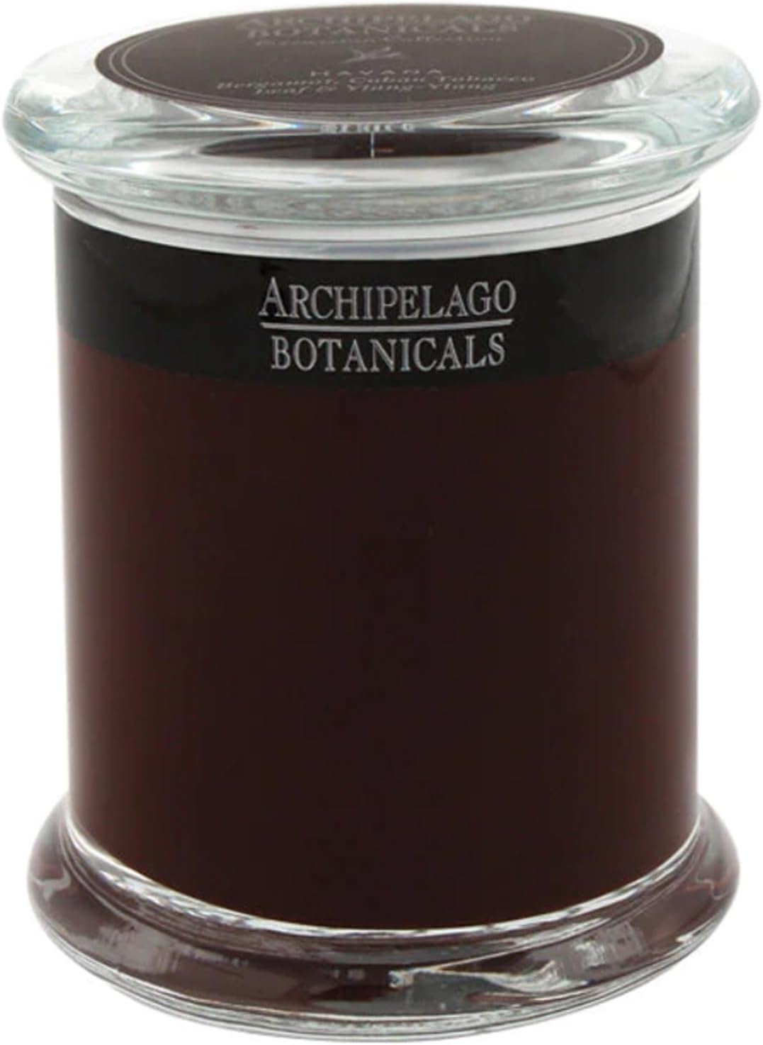 Archipelago Botanicals Havana Glass Jar Candle, Bergamot, Tobacco Flower and Ylang Ylang Scent, Lead-Free Candle Wicks, Burns Approx. 60 Hours (8.6 oz)
