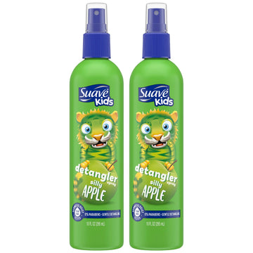 Suave Kids Detangler Spray, Silly Apple, Tear-free and Dermatologist Tested Kids Hair Detangler Spray, 10 Oz Ea (Pack of 2)