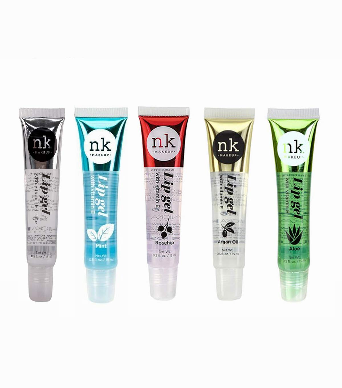 Nicka K New York 5 Flavors Nk Hydrating Lip Gel Rosehip Argan Oil Mint Aloe Clear Moisturizing Clear Gloss : Beauty & Personal Care