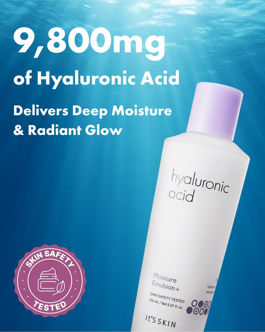 It'S Skin Hyaluronic Acid Moisture Emulsion + 5.07 Fl Oz, Face Moisturizer For Skin Care Firming Hydration And Moisture Barrier, Nourishing & Hydrating For Healthy Skin, Korean Skincare