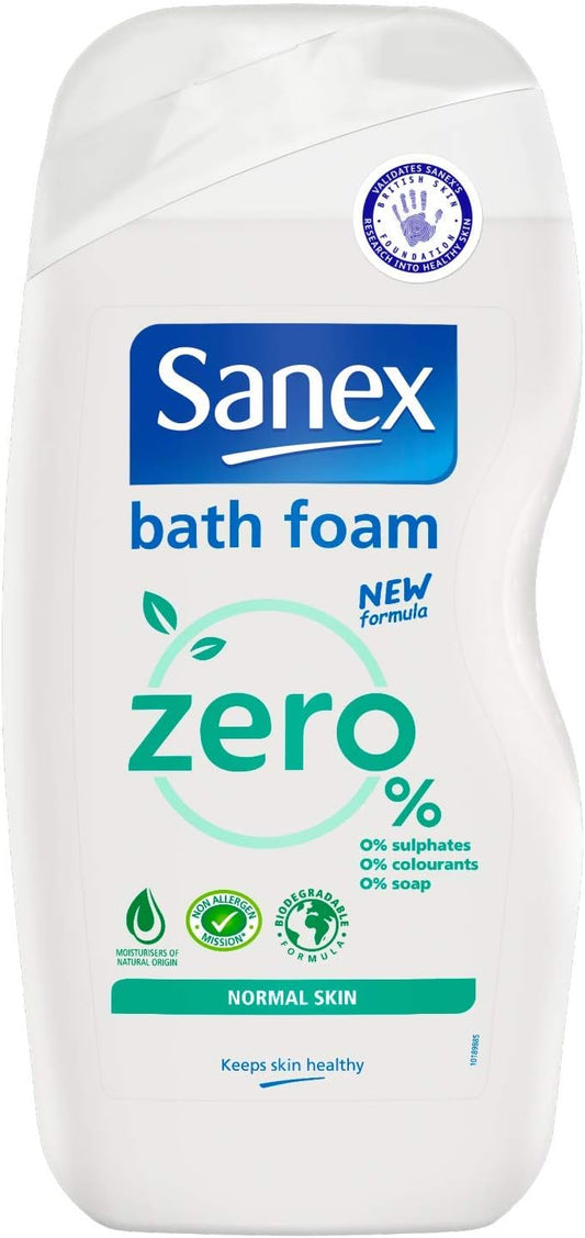 Sanex Zero% Bath Foam For Normal Skin, 500 Ml