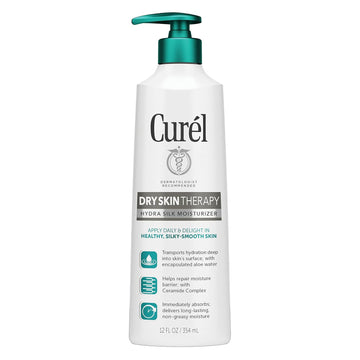 Curel Extra Dry Skin Therapy Lotion, Body And Hand Moisturizer, Hydra Silk Hydration, With Advanced Ceramide Complex, And Aloe Water, 12 Oz