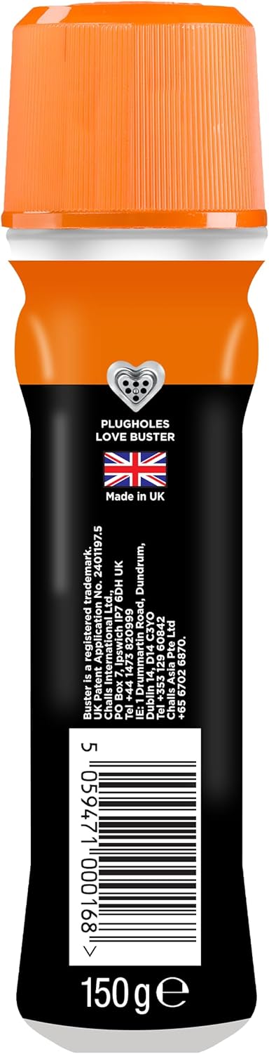 Buster Kitchen Plughole Unblocker, 200G, Kitchen Drains & Sinks Unblocker, Blasts Fat & Food Debris – Fast-Acting Plughole Unclogger, Clears Blockages & Slow-Draining Water