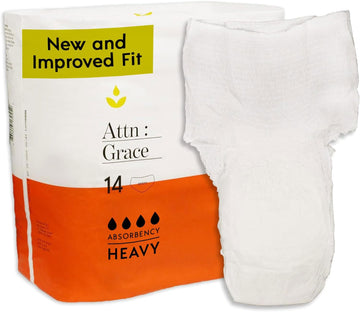 Attn: Grace Ultimate Incontinence Briefs For Women (14-Pack) - Comfortable High Absorbency Underwear - Sensitive Skin Protection For Moderate Bladder Leaks Or Postpartum (Large)