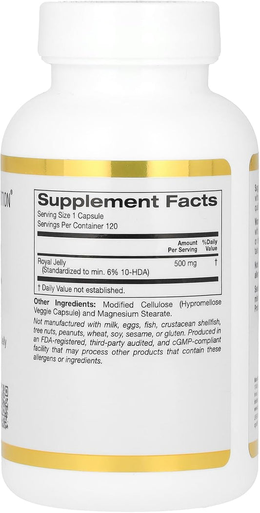 California Gold Nutrition Royal Jelly, 500 Mg, 120 Veggie Capsules