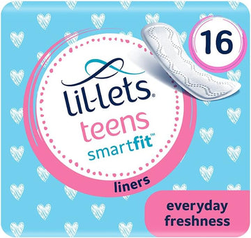 Lil-Lets Teens Liners X 16 | Petite & Slim Pantyliners for Girls & Teenagers | Unscented | Very Light Flow | Breathable Panty Liners | First Periods | Vegan Friendly