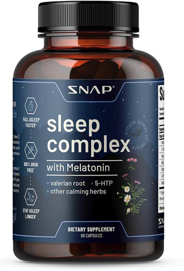 Natural Sleeping Aid Supplement With Melatonin For Fast Deep Sleep, Valerian Root Sleep Pills, Sleep Relief, Best Nighttime Sleep - Natural Plants & Sleeping Medicine For Adults (60 Capsules)