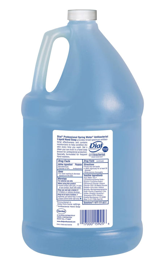 Dial Professional Gold Antibacterial Liquid Hand Soap, 1 Gallon Refill Bottle, 128 Fl Oz