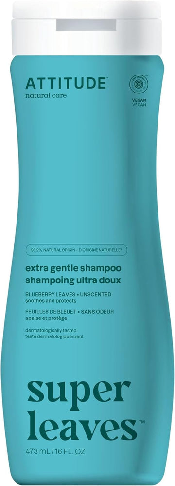 Attitude Nourishing Hair Shampoo, Ewg Verified, For Dry And Damaged Hair, Naturally Derived Ingredients, Vegan And Plant Based, Grapeseed Oil And Olive Leaves, 473 Ml