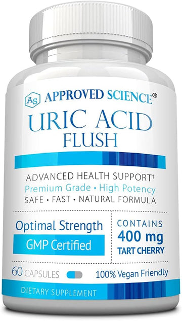 Approved Science® Uric Acid Flush With Folic Acid And Tart Cherry - 120 Capsules - 2 Month Supply
