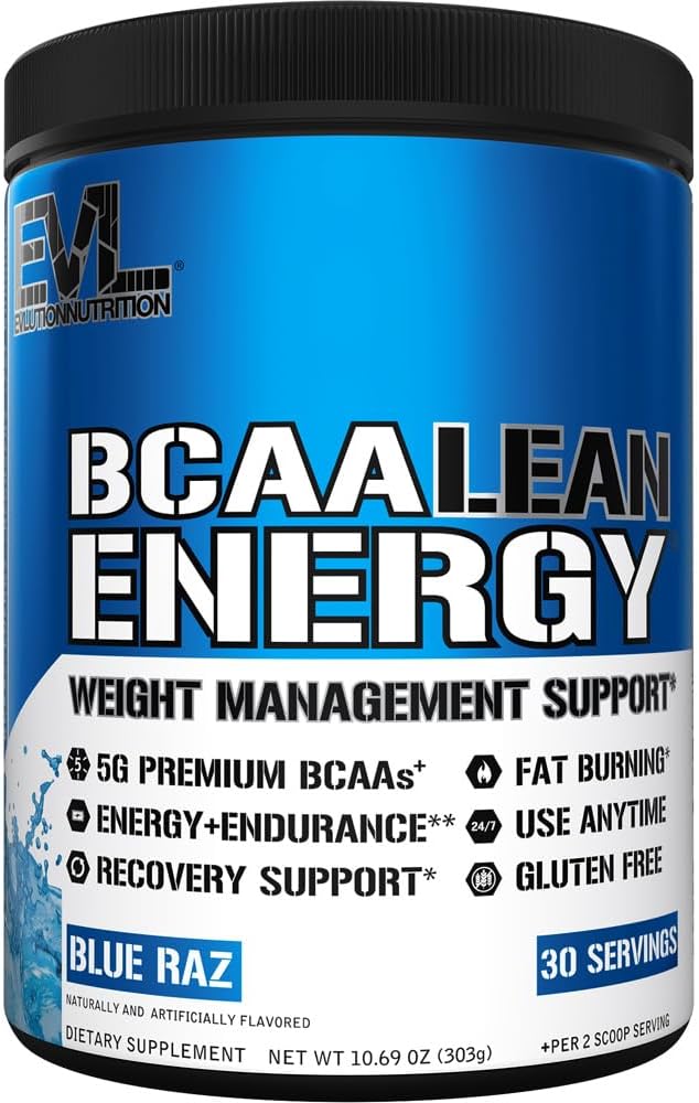 Evl Bcaa Lean Energy Powder - Pre Workout Green Tea Fat Burner Support With Bcaas Amino Acids And Clean Energizers - Post Workout Recovery Drink For Lean Muscle Recovery - Cherry Limeade : Health & Household