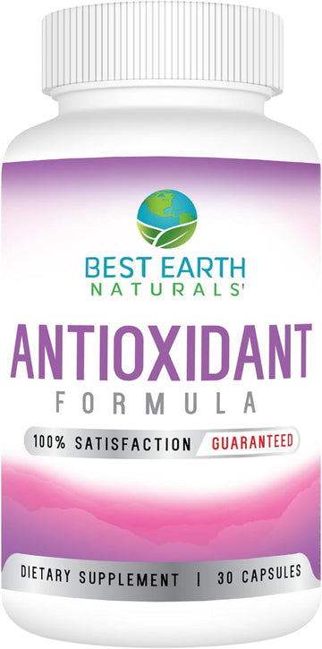 Best Earth Naturals Antioxidant Supplement With Pomegranate, Mangosteen, Goji Berry Capsules For Immune Support - 30 Day Supply
