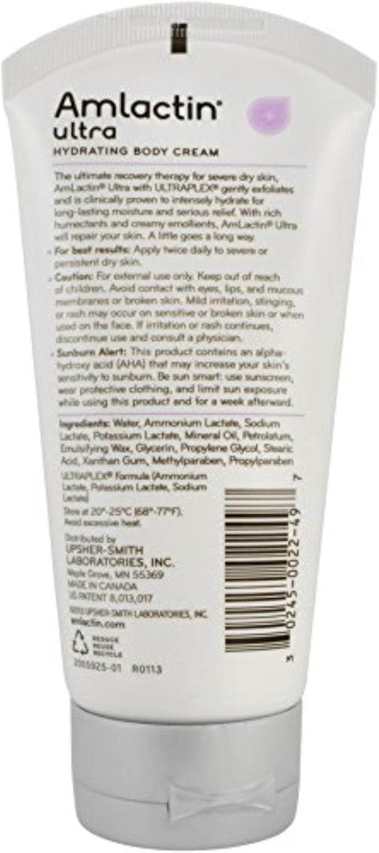 Amlactin Hydrating Body Cream Fragrance Free, 3 Count