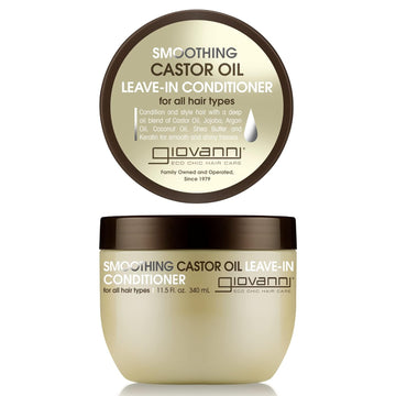 Giovanni Smoothing Castor Oil Leave-In Conditioner, 11.5 Oz. – All Hair Types, Moisturize Hair & Scalp, Hydrate & Tame Frizz, Jojoba, Argan Oil, Coconut Oil, Shea Butter, Keratin