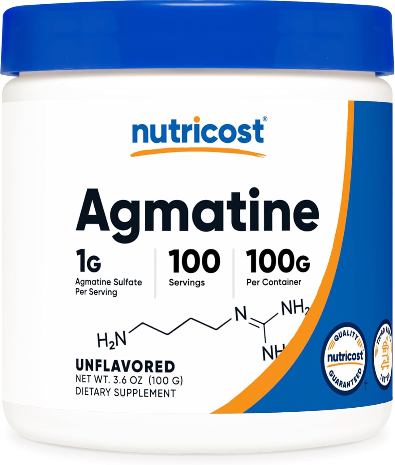 Nutricost Agmatine 100 Grams - Pure Agmatine Powder 100 Servings (Agmatine Sulfate)