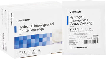 Mckesson Hydrogel Impregnated Gauze Dressing, Sterile, 2 In X 2 In, 10 Count, 4 Packs, 40 Total