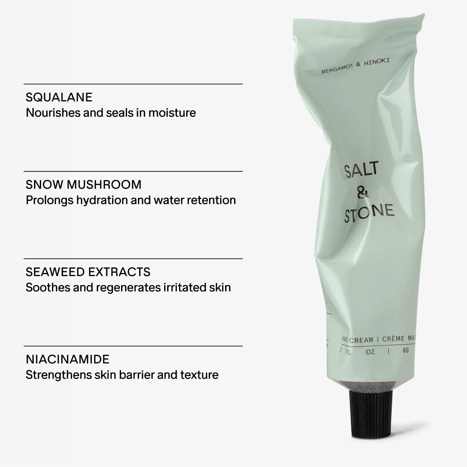 Salt & Stone Hand Cream - Bergamot & Hinoki | Hand Cream for Women & Men | Hydrates, Nourishes & Softens Skin | Restores Dry Cracked Hands | Fast-Absorbing | Cruelty-Free & Vegan (2 fl oz) : Beauty & Personal Care