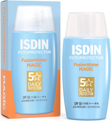 ISDIN Fusion Water Magic SPF50 50ml | Daily facial sun cream | Ultra-light texture (Pack of 1)