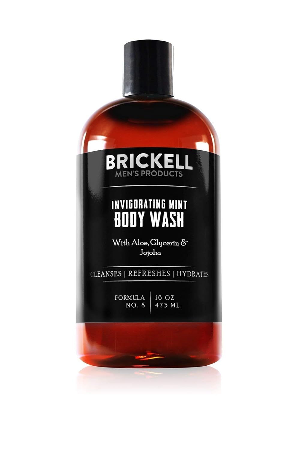 Brickell Men's Invigorating Mint Body Wash for Men, Natural and Organic Deep Cleaning Shower Gel with Aloe, Glycerin, and Jojoba, Sulfate Free