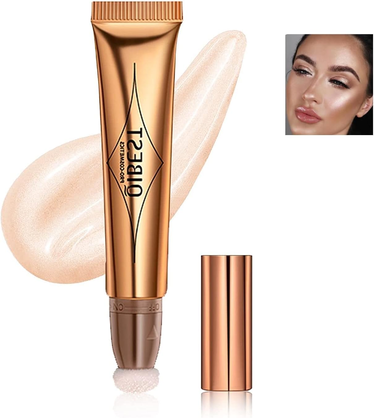 Contour Beauty Wand, Liquid Face Concealer Contouring With Cushion Applicator, High Coverage Natural Matte Finish Highlighter Bronzer Stick Super Silky Cream Face Blush Illuminator Makeup Stick (4#)