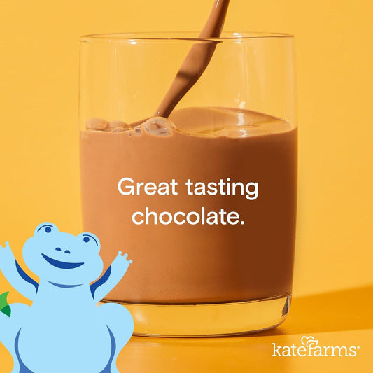 Kate Farms Organic Pediatric 1.2 High Calorie Nutrition Shake, Chocolate, 12G Protein, 27 Vitamins And Minerals, Meal Replacement, 8.45 Oz (6 Pack)
