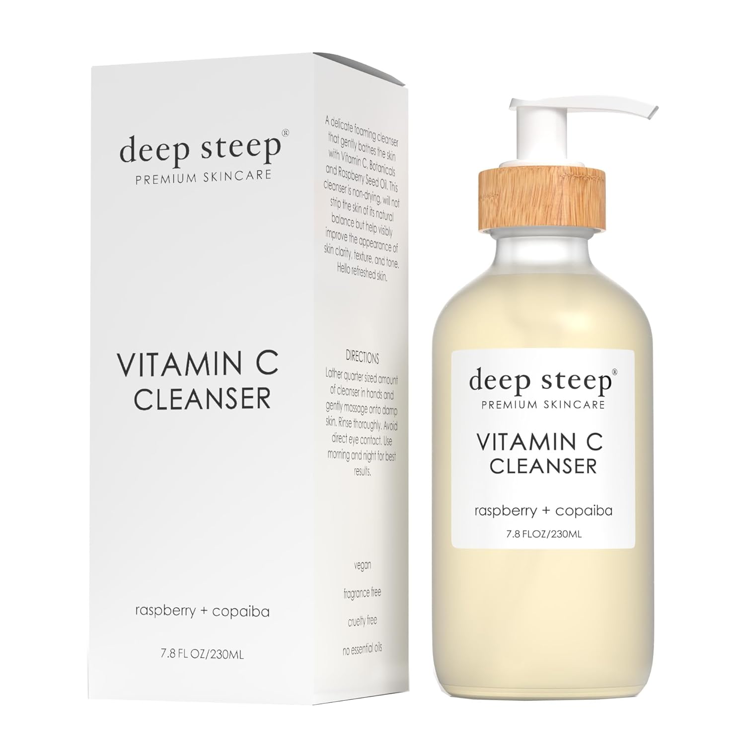 Deep Steep Cream Cleanser, 7.8 Oz – Gentle Daily Face Wash With Shea Butter, Coconut, Jojoba & Sunflower Oils, Green Tea & Hibiscus – Vegan, Clean Beauty Skincare, Calming Hydration