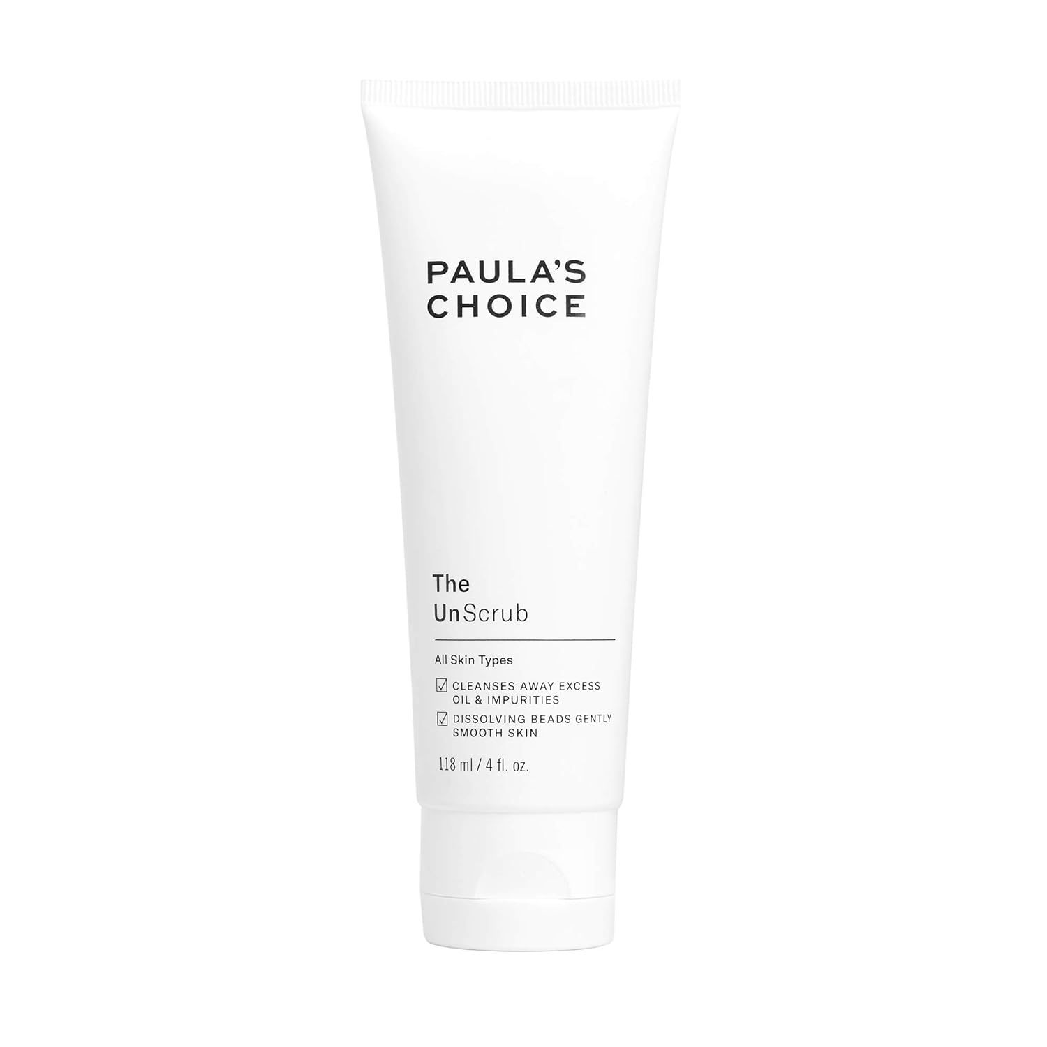 Paula'S Choice The Unscrub Cleansing Gentle Face Scrub, 4Oz Bottle, With Jojoba Beads, Vitamin E, & Green Tea