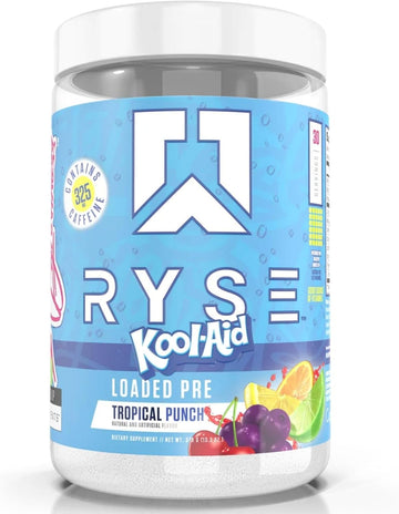 Ryse Loaded Pre Workout Powder Supplement For Men & Women | Pumps, Energy, Focus | Beta Alanine + Citrulline | 390Mg Caffeine | 30 Servings (Kool Aid Tropical Punch)