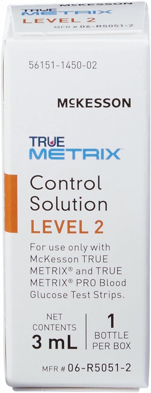 McKesson TRUE METRIX Blood Glucose Testing Control Solution, Level 2, 3 mL Vial, 1 Count