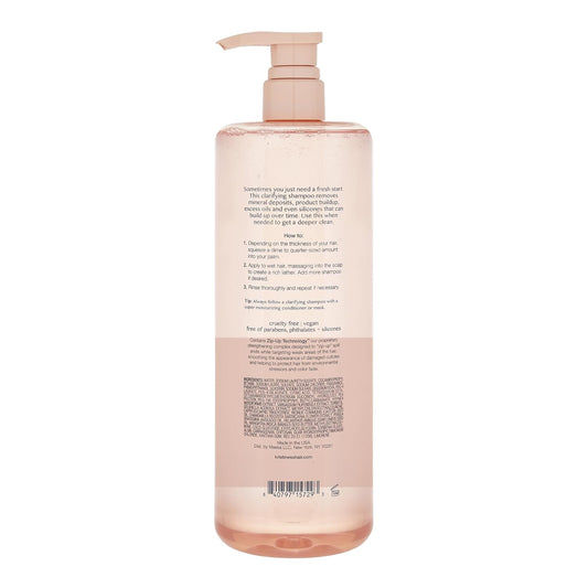Kristin Ess Clarifying Detox Shampoo For Oily Hair, Build Up + Hard Water - Anti Residue Purifying + Cleansing Shampoo With Pump - Volumizing -Sulfate Free, Color Safe + Vegan - Curly Product- 33.8Oz