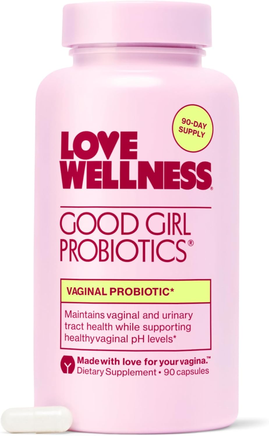 Love Wellness Good Girl Probiotics | Women'S Vaginal Health Supplement | Vaginal Probiotics For Women Ph Balance & Urinary Tract Health | Support Vaginal Odor & Flora | 60 Count