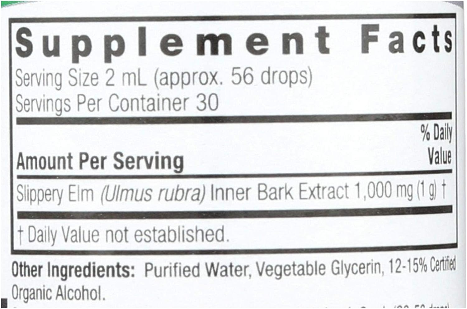 Nature's Answer Low-Organic-Alcohol Slippery Elm 2 Extract | Herbal Supplement | Supports Mucous Membranes | Demulcent Herb | Kosher | Gluten-Free | Pack of 1