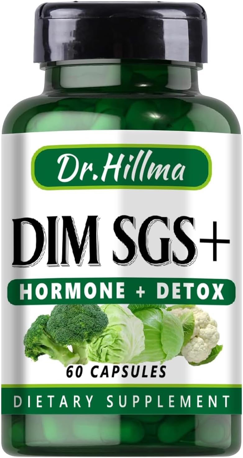 DIM Supplement 200MG Diindolylmethane to Support Hormone Detox Balance Estrogen Supportments Metabolism Menopause Acne Hot Flashes Relief Support Antioxidant Detoxification(60 Capsules)