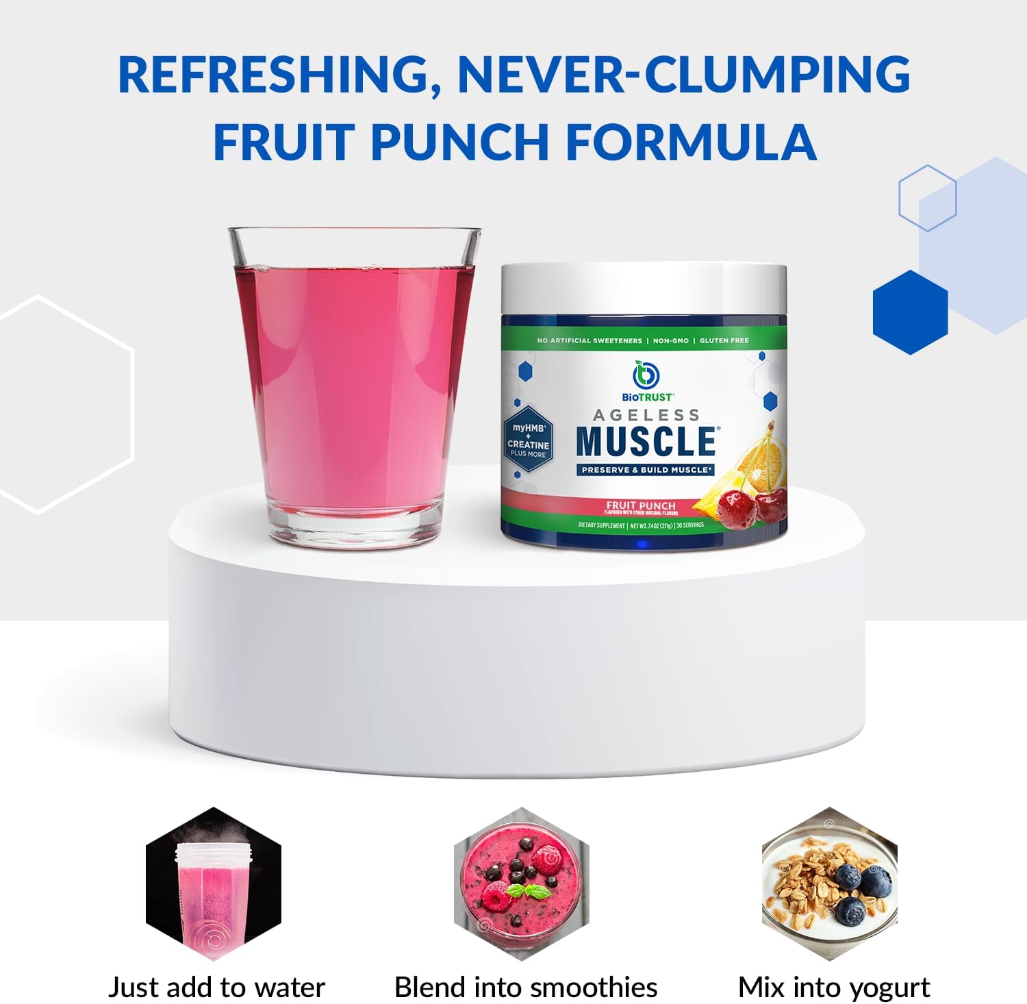 Biotrust Ageless Muscle Builder - Creatine Hmb Powder With Vitamin D3 & Betaine - Build & Preserve Naturally Declining Muscle Mass & Strength - Citrus Splash, 30 Servings : Health & Household